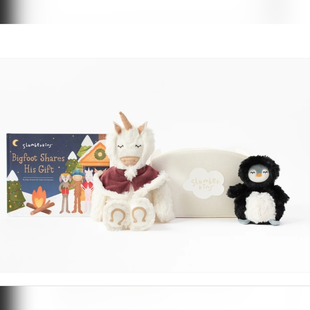 Slumberkins More the Merrier Holiday Set: Unicorn Kin + Penguin + Book